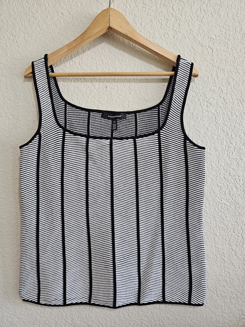 White House Black Market Striped Knit Sweater Tank Top Size XL EUC